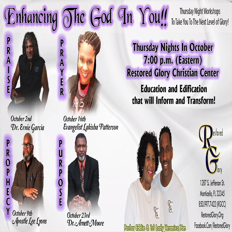 Enhancing The God In You – 2025 Thursday Night Workshops